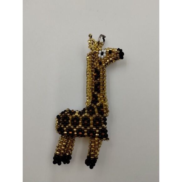 GIRAFFE Pendant Necklace Black Gold Tone 3" Womens Fashion Jewelry - Picture 2 of 4